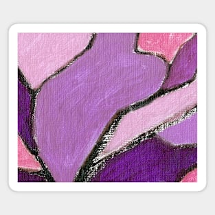 Purple Rose Pink Abstract Art Magnet